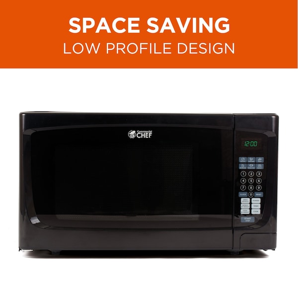 1.6 Cu.Ft.Countertop Microwave Oven,1000 Watts, Small Compact Size, 10 Power Levels, Black